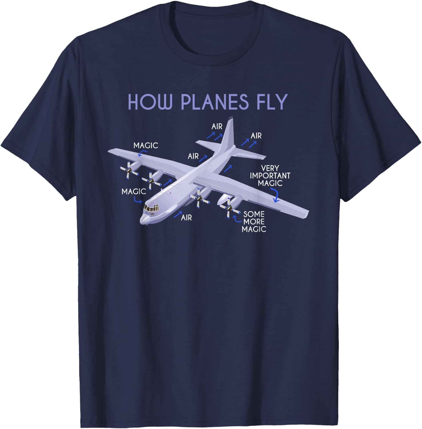 Funny Pilot T-Shirt - T-Shirt | Navy