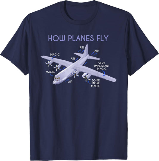 Funny Pilot T-Shirt - T-Shirt | Navy