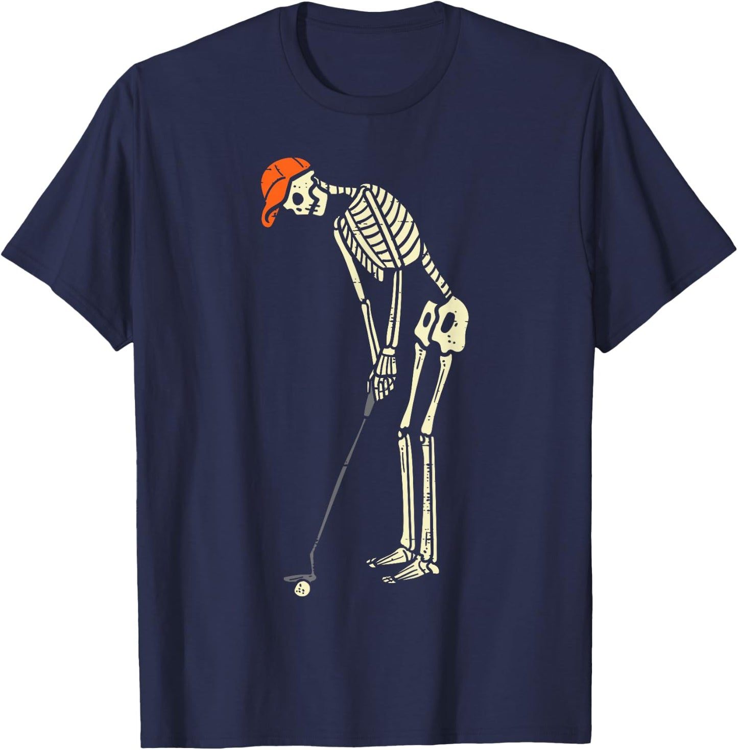Skeleton Golf Funny Halloween Golfing Sports Golfer Men T-Shirt - T-Shirt | Navy