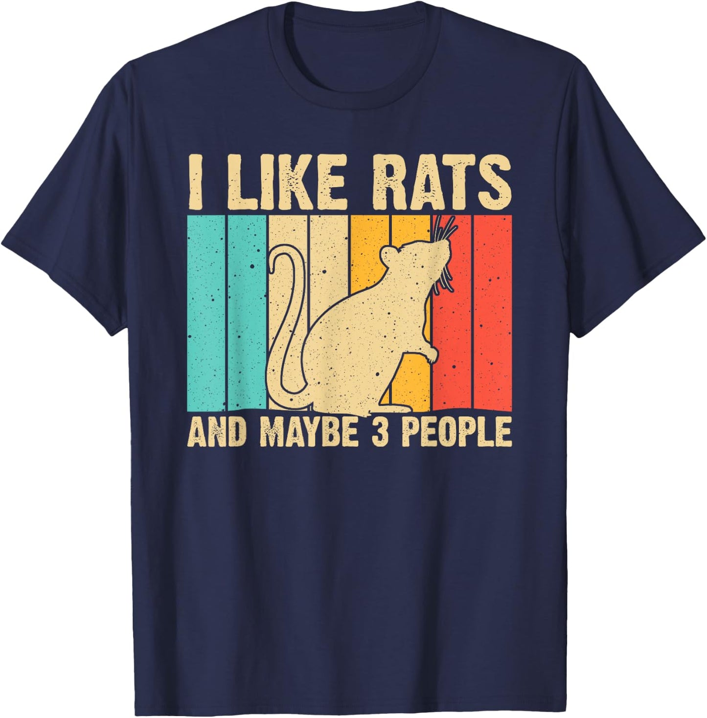 Funny Rat Design Rat Lover Men Women Mouse Rodent Introvert T-Shirt - T-Shirt | Navy