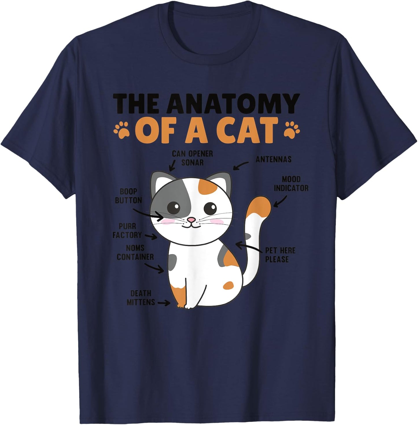 The Anatomy Of A Cat Funny Explanation Of A Cat T-Shirt - T-Shirt | Navy
