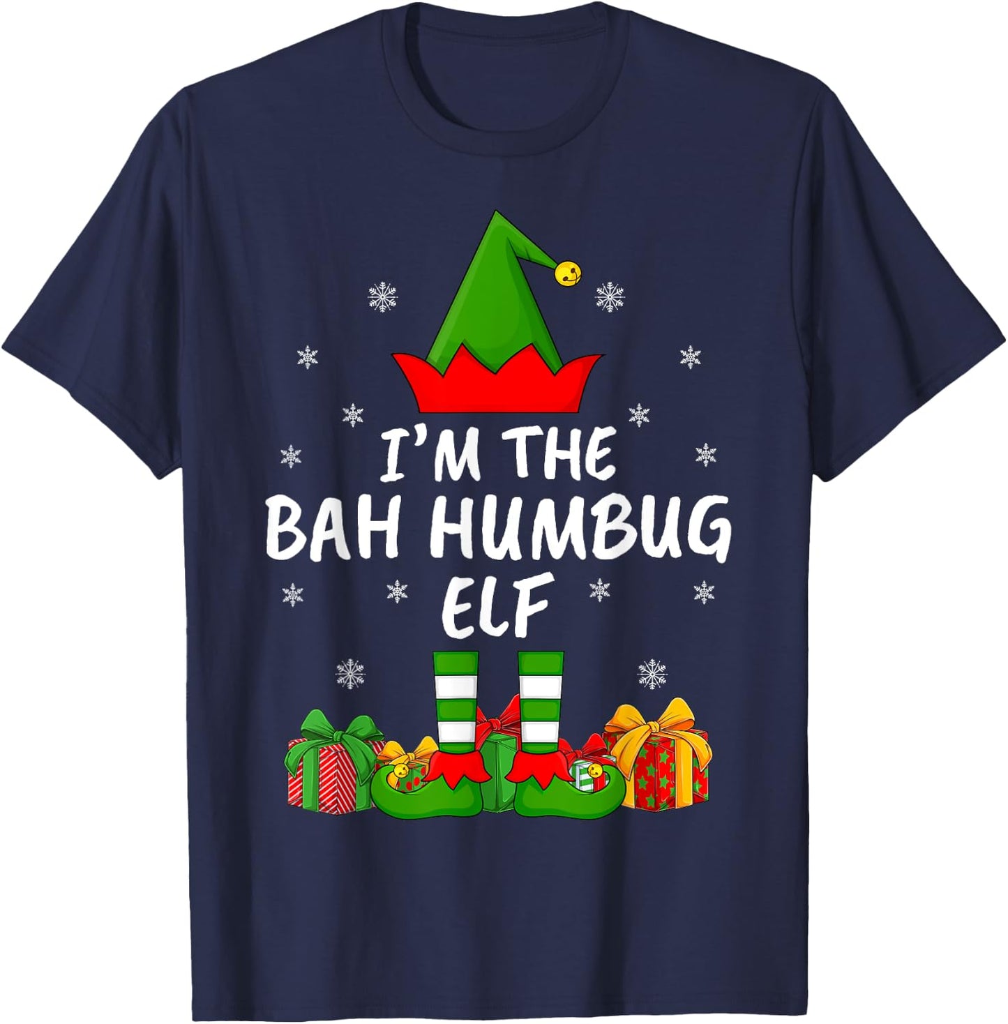 Xmas Family Matching Funny I'm The Bah Humbug Elf Christmas T-Shirt - T-Shirt | Navy
