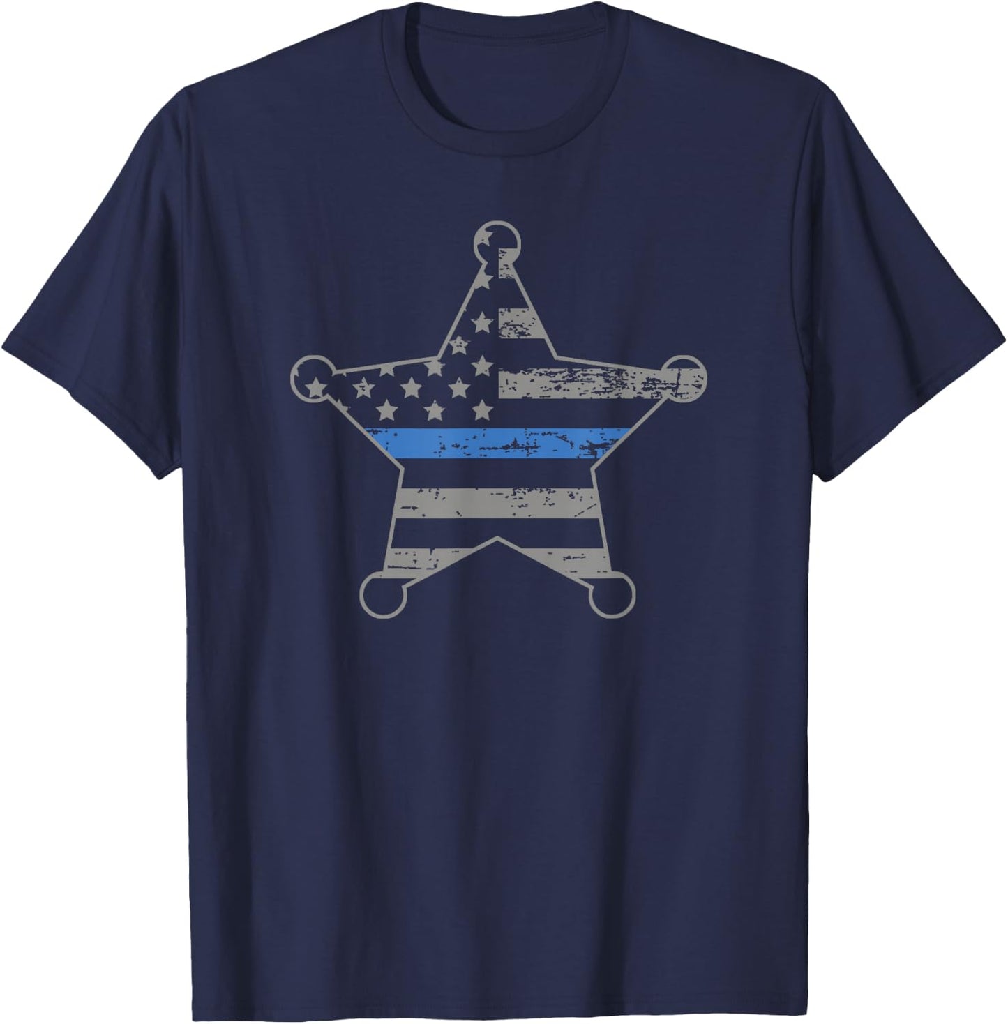 Thin Blue Line Deputy Sheriff Star T-Shirt - T-Shirt | Navy