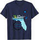 Exploring Florida with Alligator on a Boat Giving Thumbs up T-Shirt - T-Shirt | Navy