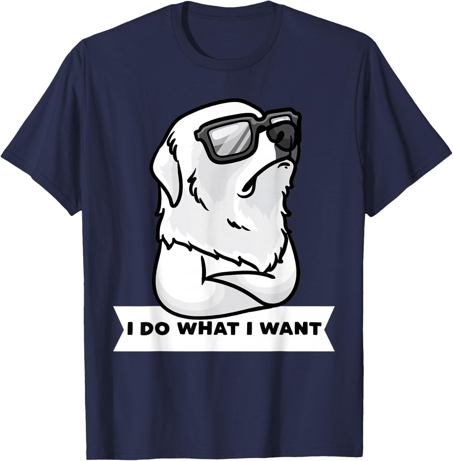 Pyrenean Mountain Dog Stubborn Dog Great Pyrenees T-Shirt - T-Shirt | Navy