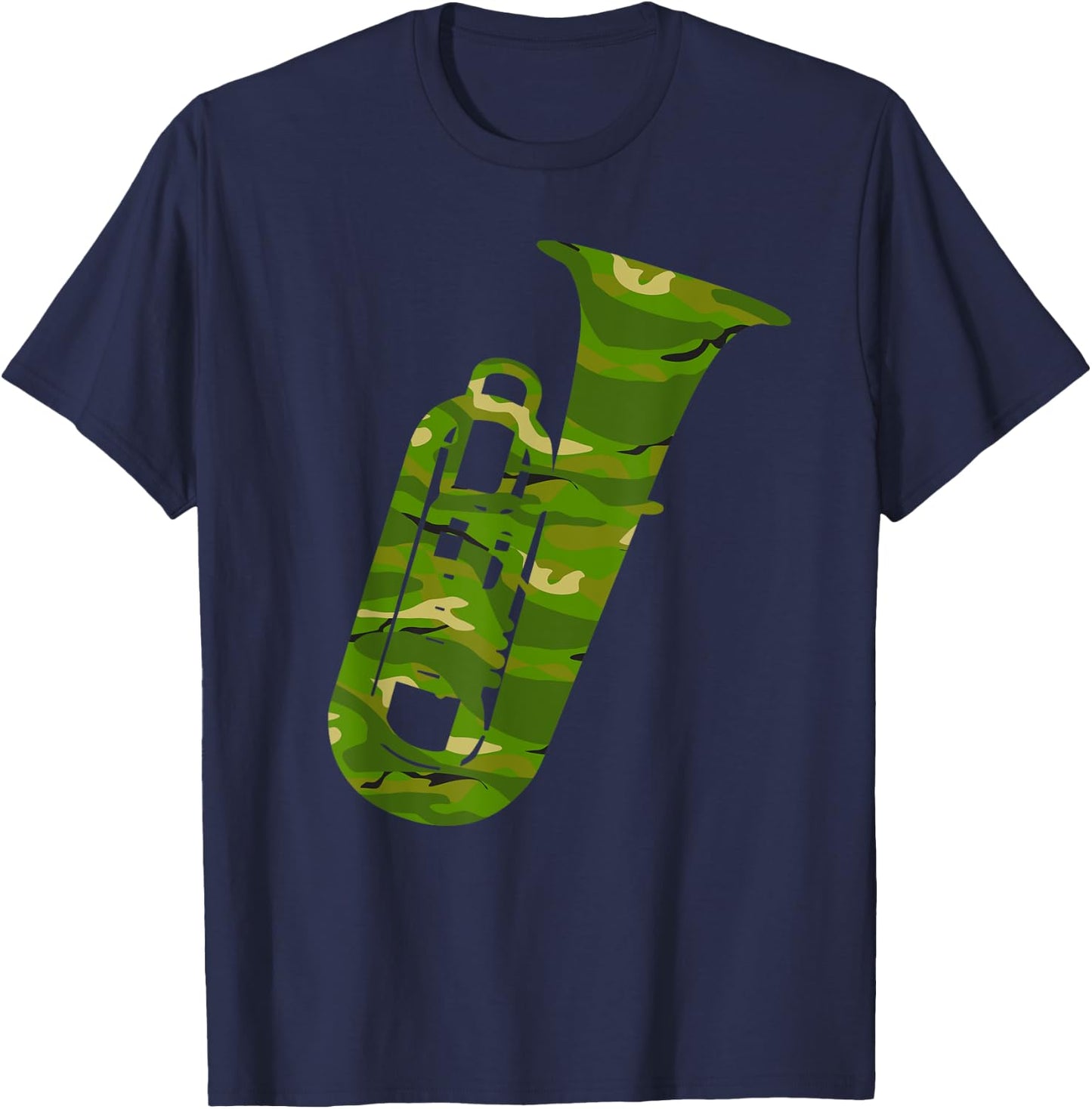 Tuba, Tuba Player, Camo Tuba, Tuba Lover, Tubist, Tuba Camo T-Shirt - T-Shirt | Navy