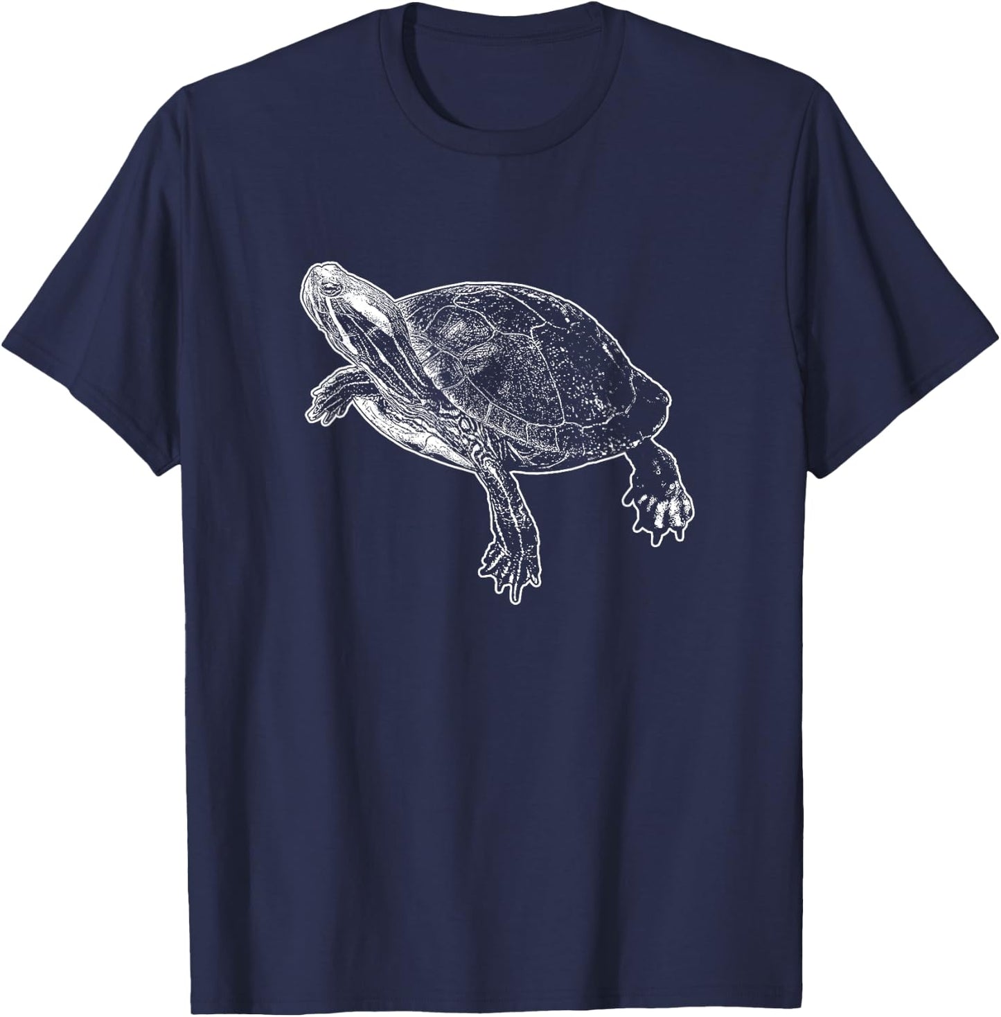 Red-Eared Slider Turtle T-Shirt - T-Shirt | Navy