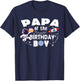 Papa Of The Birthday Astronaut Boy Space Theme T-Shirt - T-Shirt | Navy