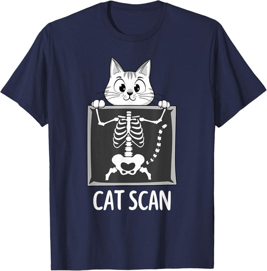 Cat Scan Funny Science Meme X-Ray Cats Joke Radiologist Men Women T-Shirt - T-Shirt | Navy
