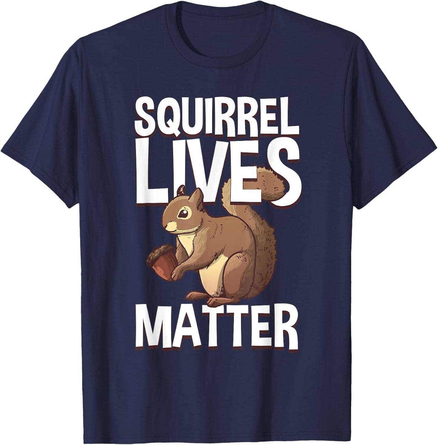 Funny Squirrel Designs For Kids Men Women Chipmunk Lovers T-Shirt - T-Shirt | Navy
