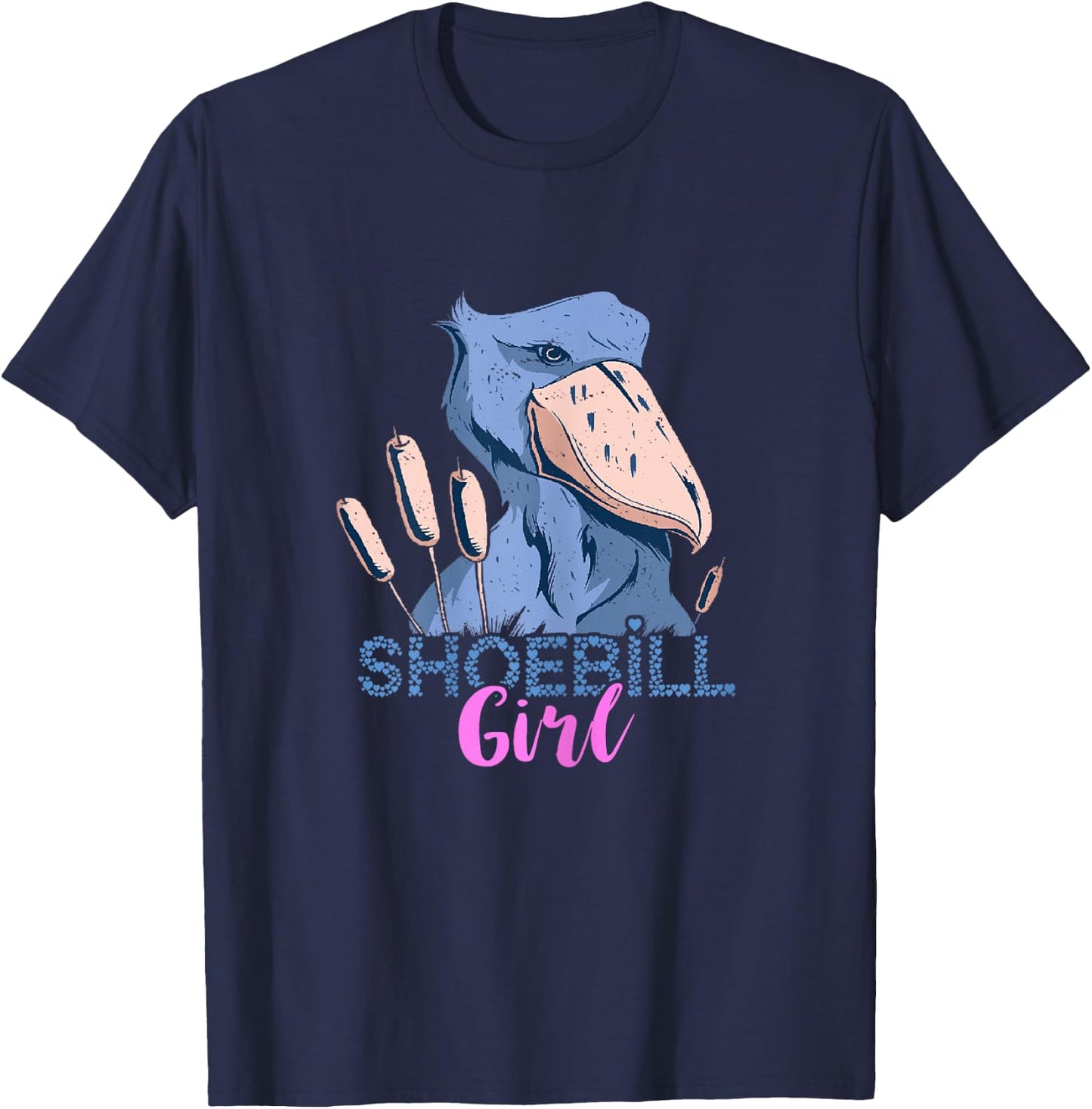 Shoebill Girl African Stork Bird Shoebill Bird Mayan Bird T-Shirt - T-Shirt | Navy