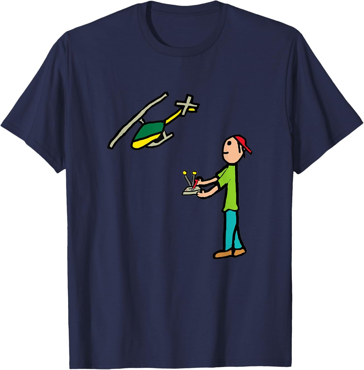 RC Model Helicopter Flying T-Shirt - T-Shirt | Navy