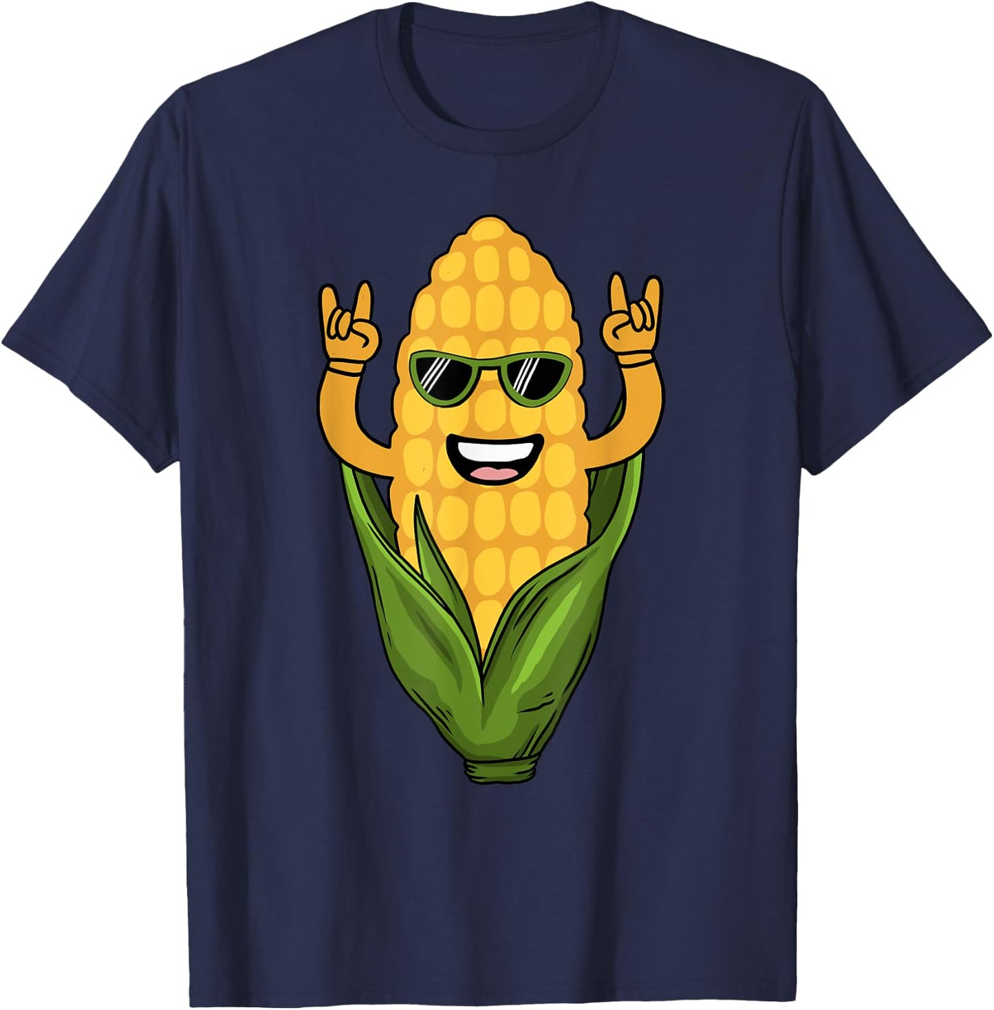 Funny Corn Design Women Sweet Corn On The Cob Lovers T-Shirt - T-Shirt | Navy