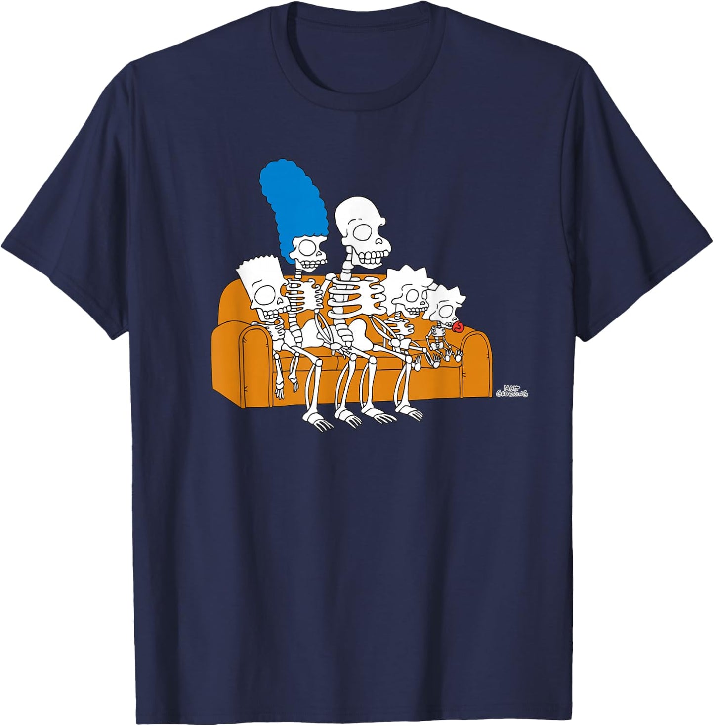 The Simpsons Skeletons Couch Gag Treehouse of Horror T-Shirt - T-Shirt | Navy