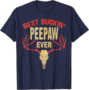 Best Buckin Peepaw Ever Deer Hunters T-Shirt - T-Shirt | Navy
