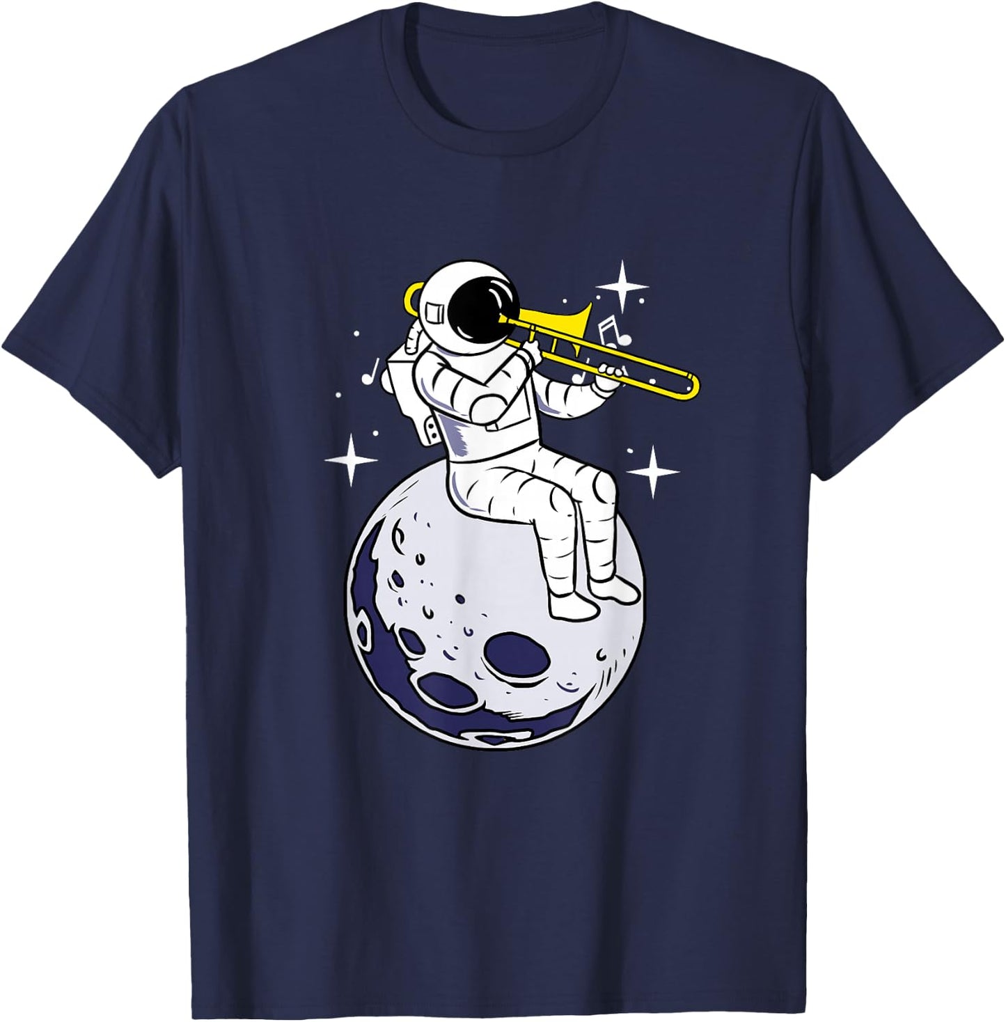 Astronaut Playing Trombone T-Shirt - T-Shirt | Navy