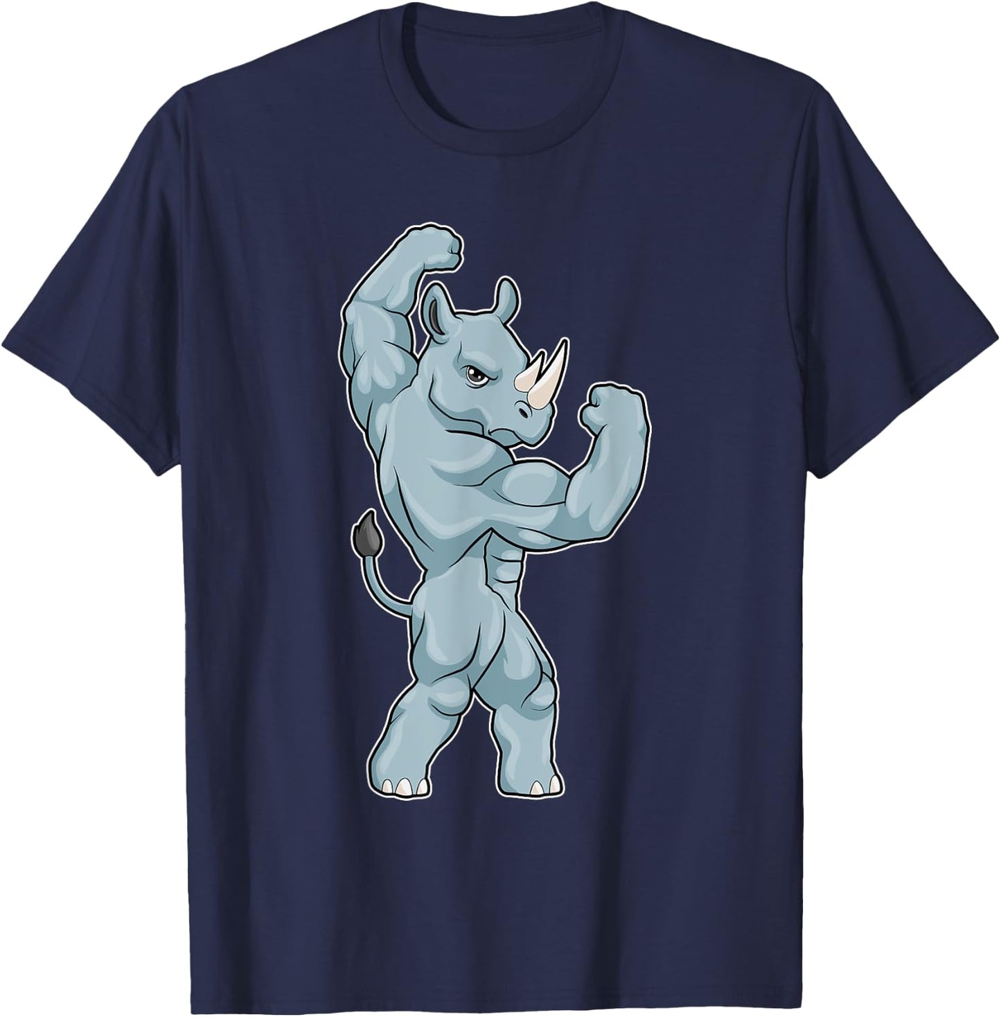 Rhino Bodybuilder Bodybuilding Sports T-Shirt - T-Shirt | Navy