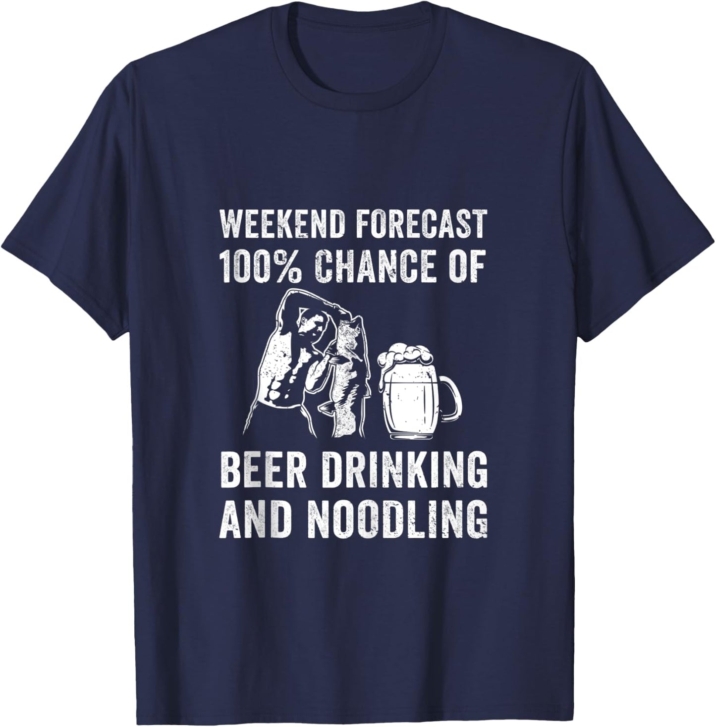 Handfishing Catfish Noodling Beer Hand Fishing Redneck Fish T-Shirt - T-Shirt | Navy