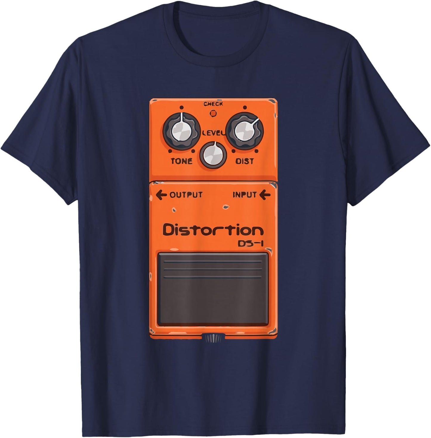 Guitar Pedal Amp Cartoon Cool Music Lover Gifts T-Shirt - T-Shirt | Navy
