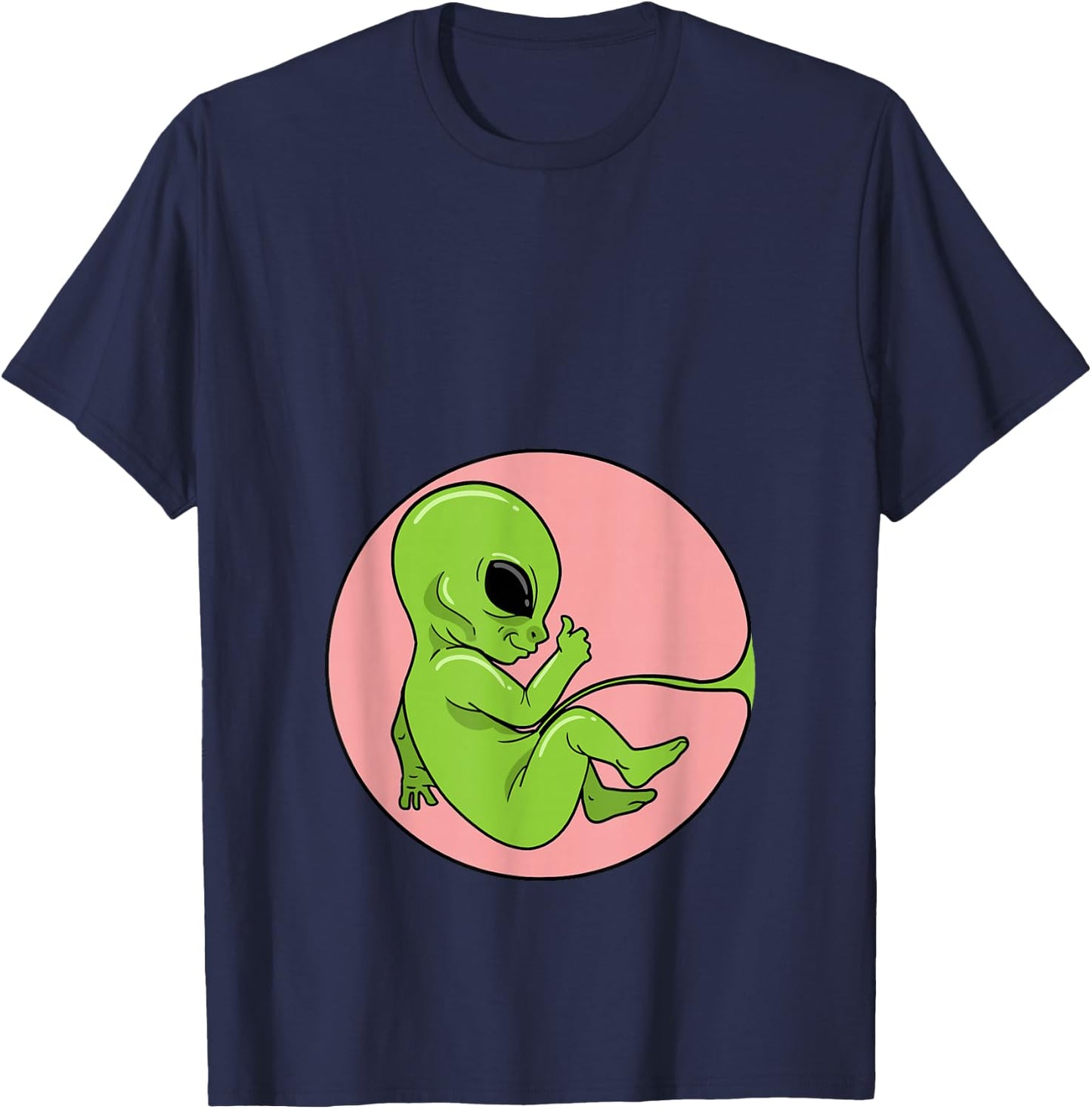 Expectant Mama Fetus Embryo Baby Alien Pregnant T-Shirt - T-Shirt | Navy