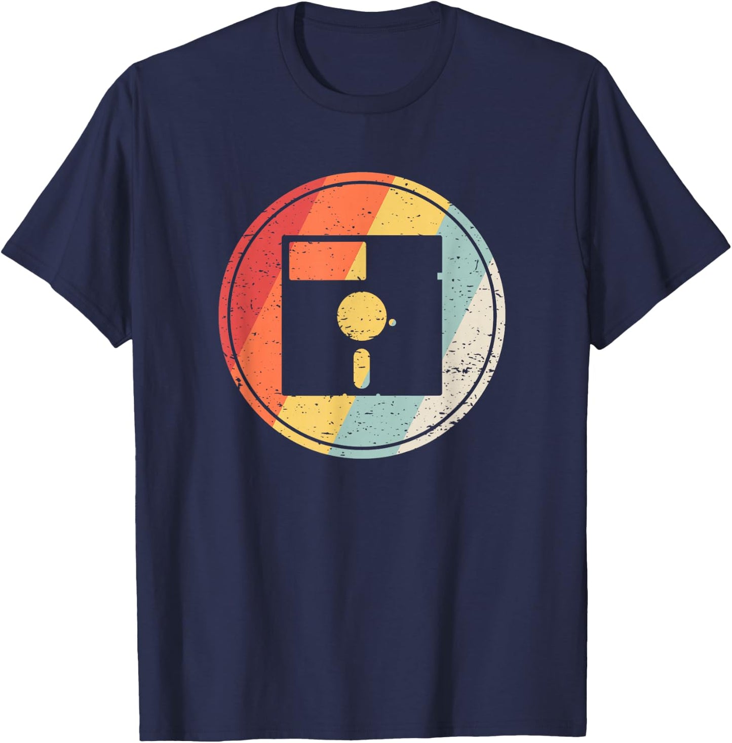 Vintage Retro Floppy Disk T-Shirt - T-Shirt | Navy