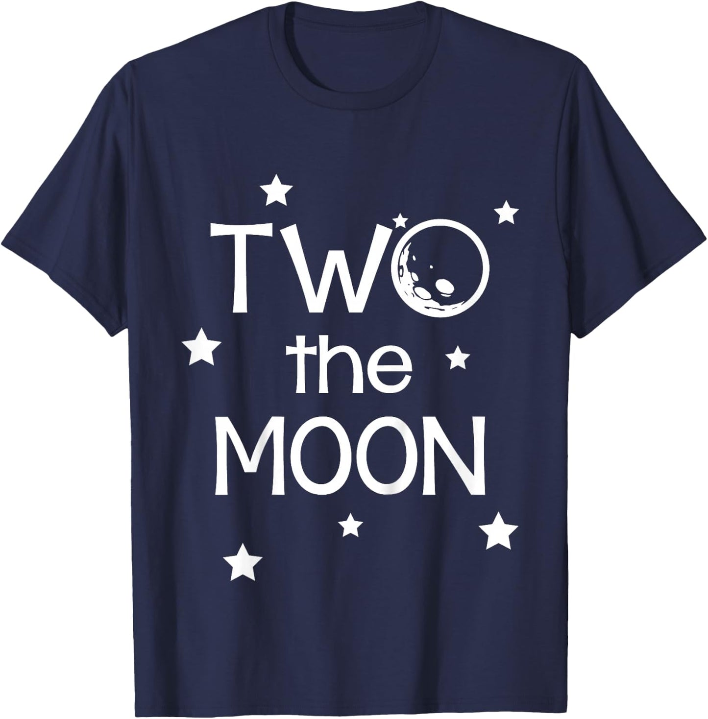 Two the Moon Second Birthday Space Astronaut Theme T-Shirt - T-Shirt | Navy