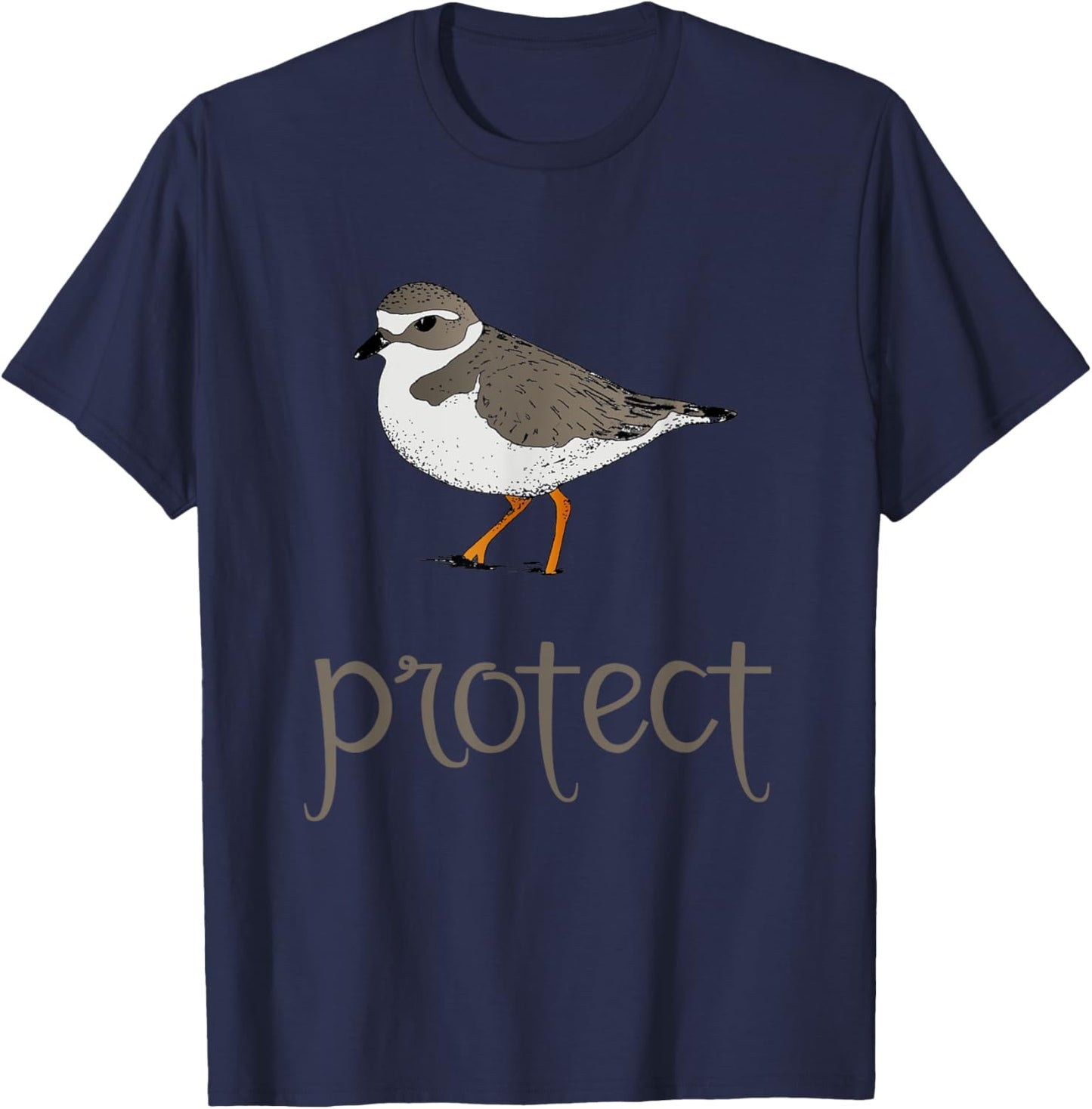Protect the Piping Plover Bird Beach Nature Conservation T-Shirt - T-Shirt | Navy