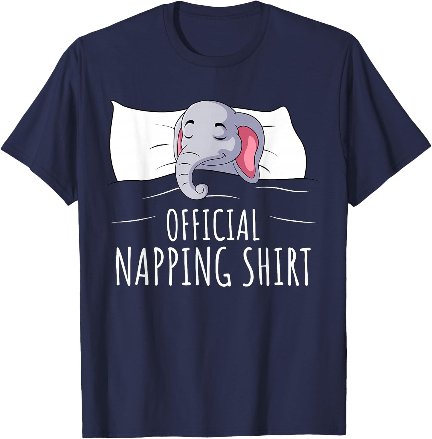 Sleeping Elephant Lover Official Napping Kids Women Men T-Shirt - T-Shirt | Navy