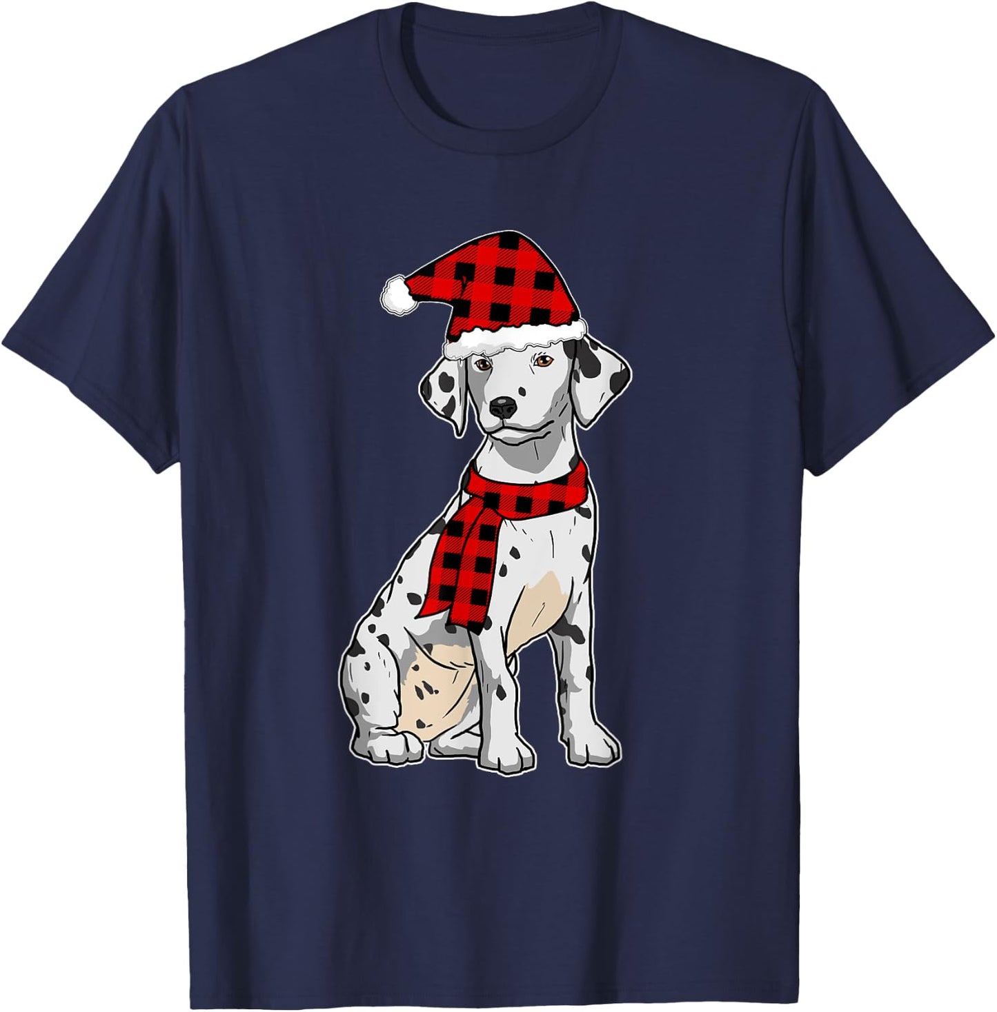 Funny Dalmatian Christmas Dots Spots Dogs Women Kids T-Shirt - T-Shirt | Navy