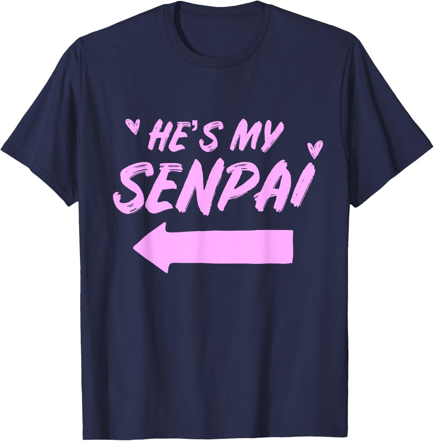 Matching Couples Anime Girlfriend He's My Senpai Shirt T-Shirt - T-Shirt | Navy