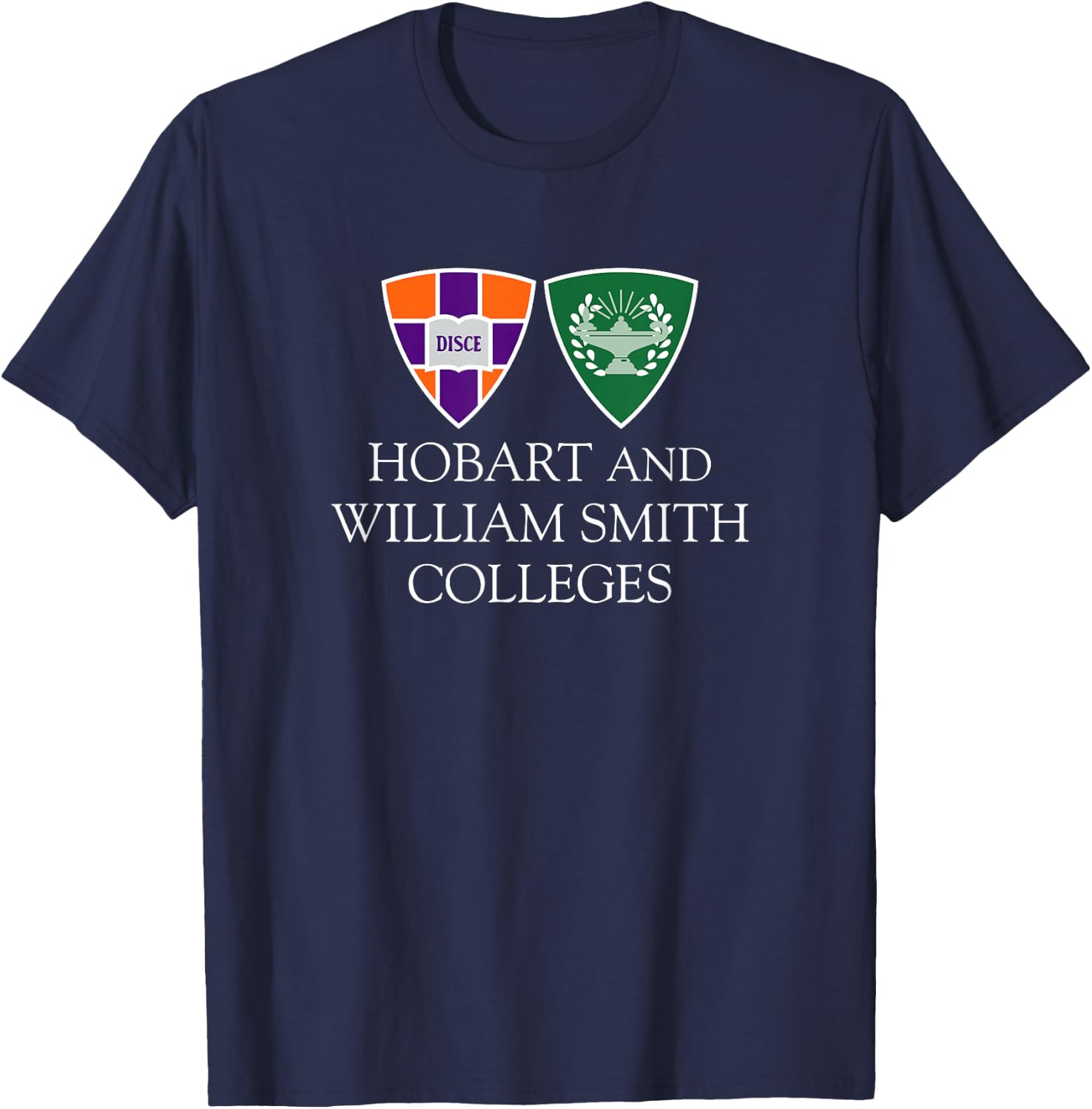 Hobart & William Smith Colleges Combined Logo Mark HWSC T-Shirt - T-Shirt | Navy