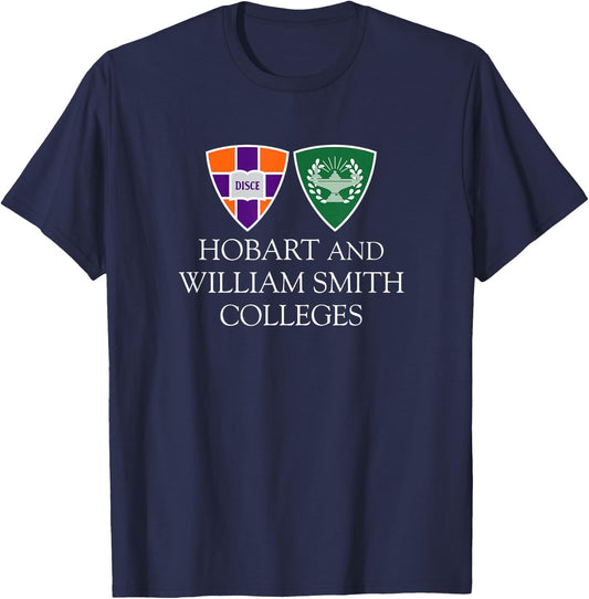 Hobart & William Smith Colleges Combined Logo Mark HWSC T-Shirt - T-Shirt | Navy
