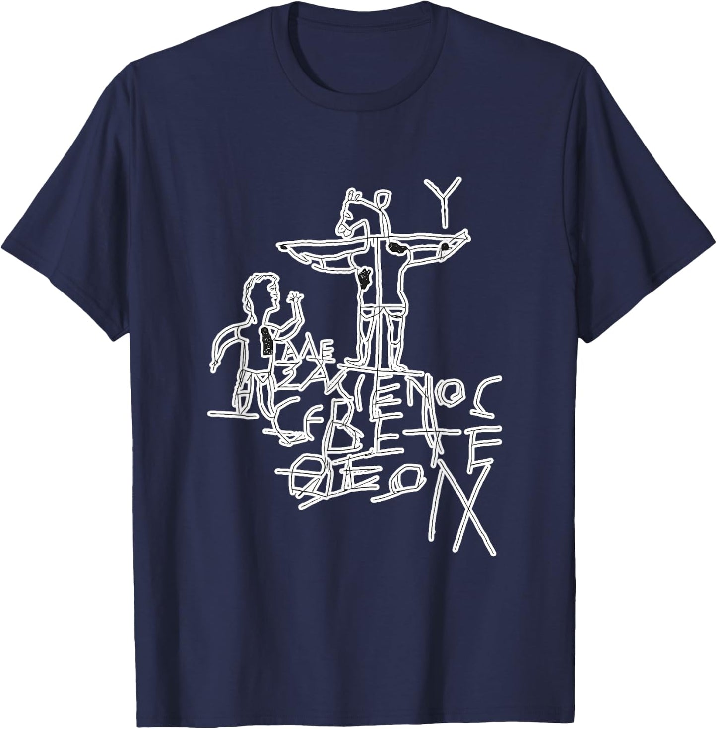 Alexamenos Graffiti - Graffito - Roman - Jesus - Christian T-Shirt - T-Shirt | Navy