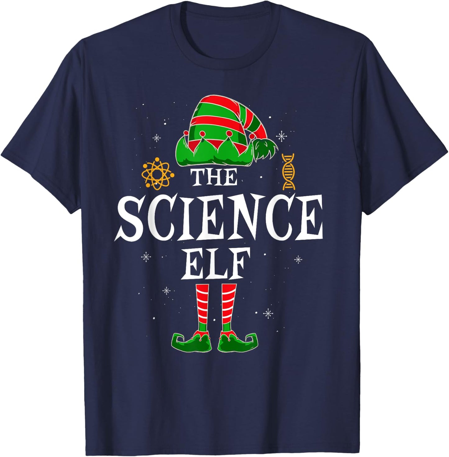 Science Elf Group Matching Family Christmas Scientist Funny T-Shirt - T-Shirt | Navy