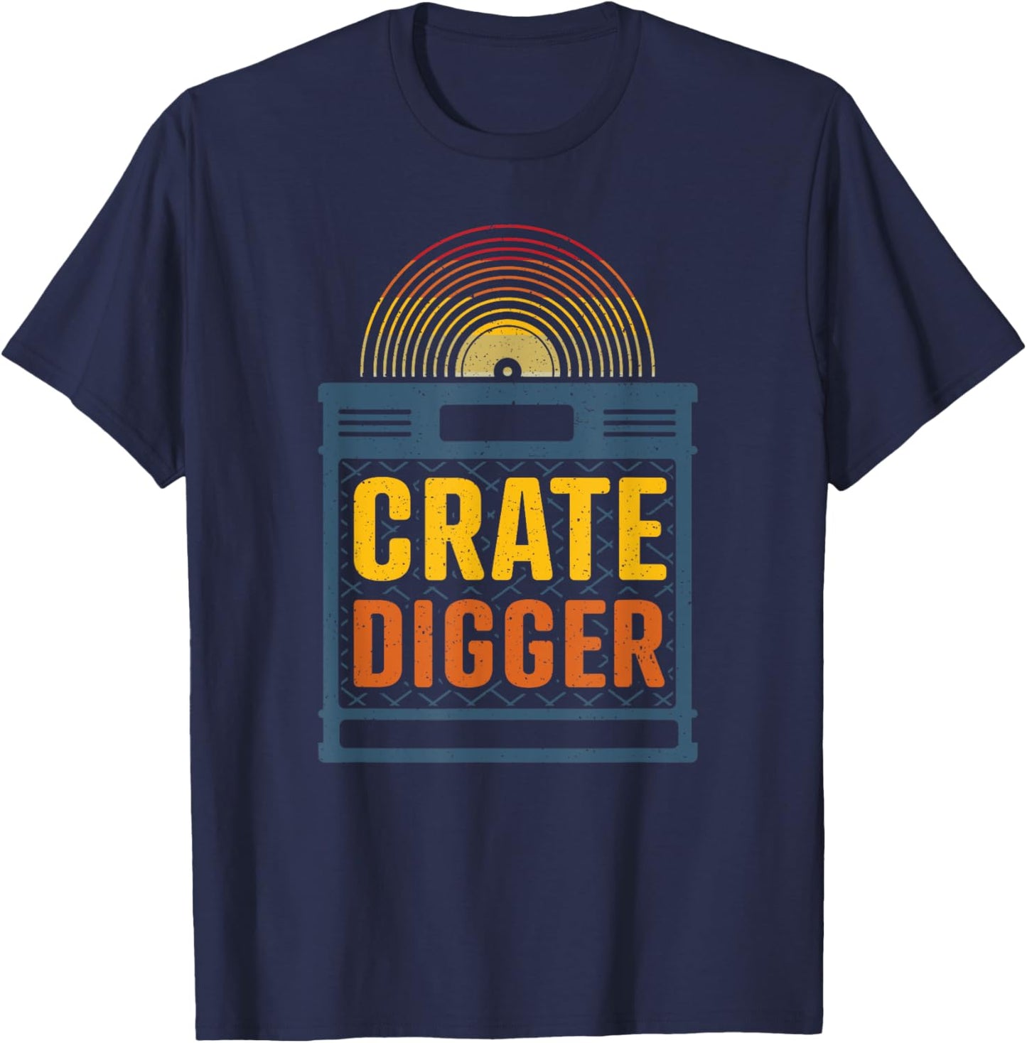 Crate digger - lp vinyl collector gift T-Shirt - T-Shirt | Navy