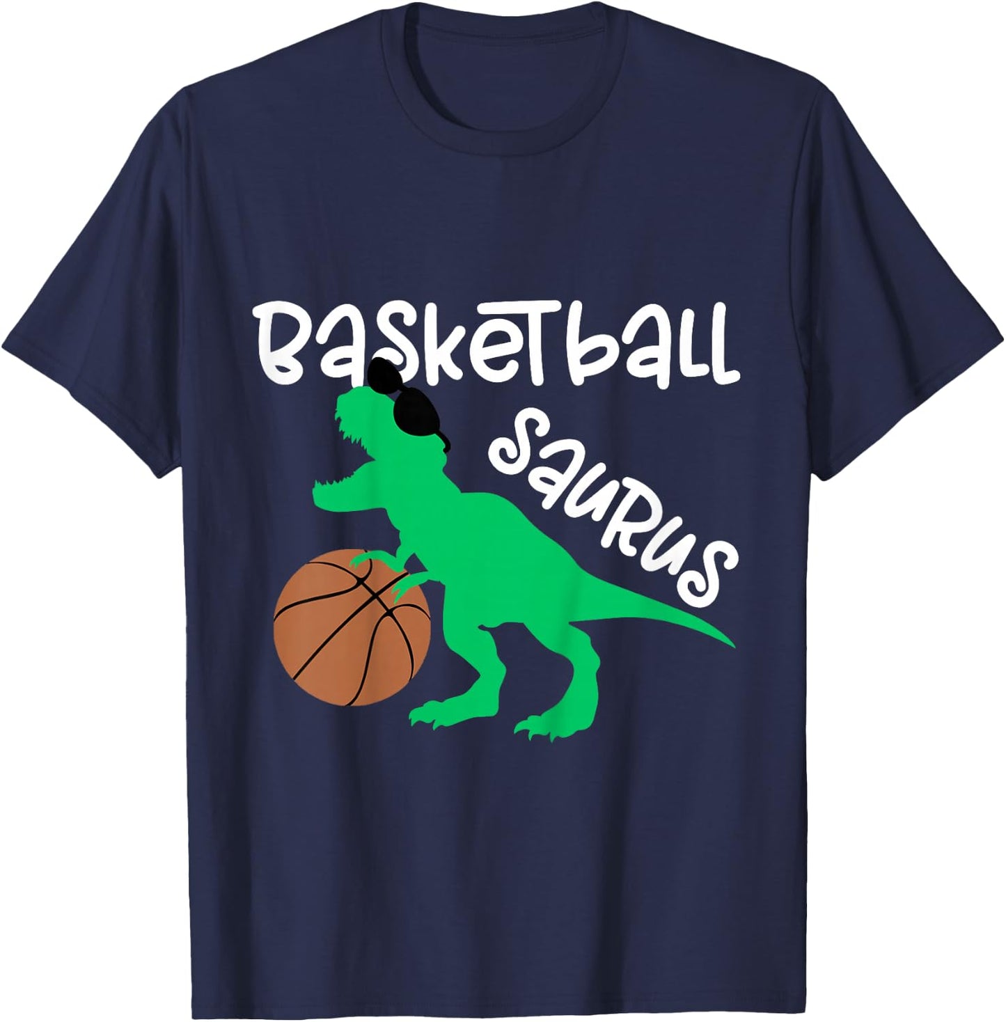 Toddler Basketball Dinosaur for Boys and Girls Dino Lover T-Shirt - T-Shirt | Navy