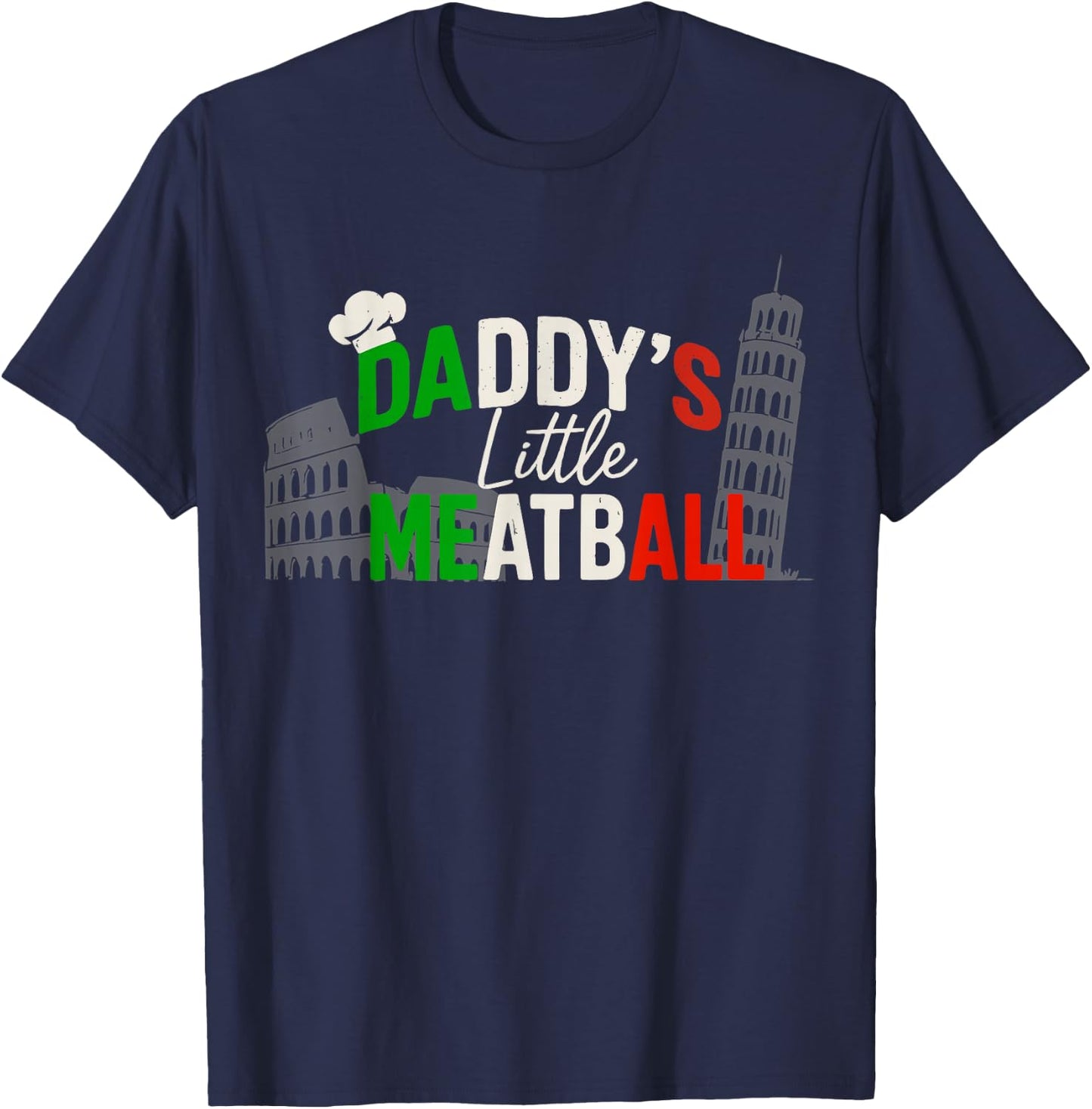 Daddys Little Meatball Mommy's Little Meatball Funny Italian T-Shirt - T-Shirt | Navy