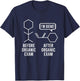 Before And After Organic Exam Chemistry Student Chemist T-Shirt - T-Shirt | Navy