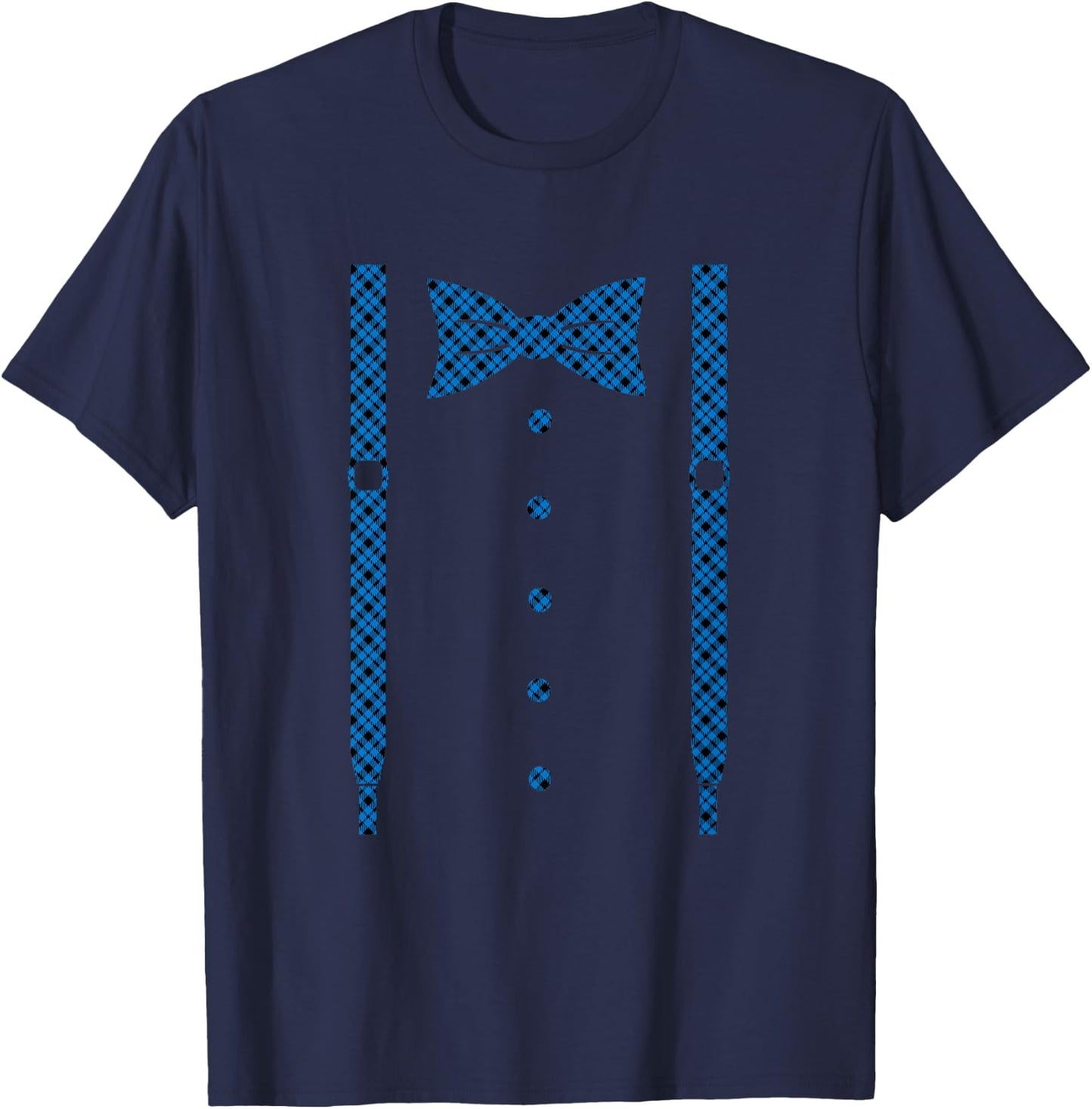 Kid Suspender Toddler Bow Tie With Suspenders Blue T-Shirt - T-Shirt | Navy