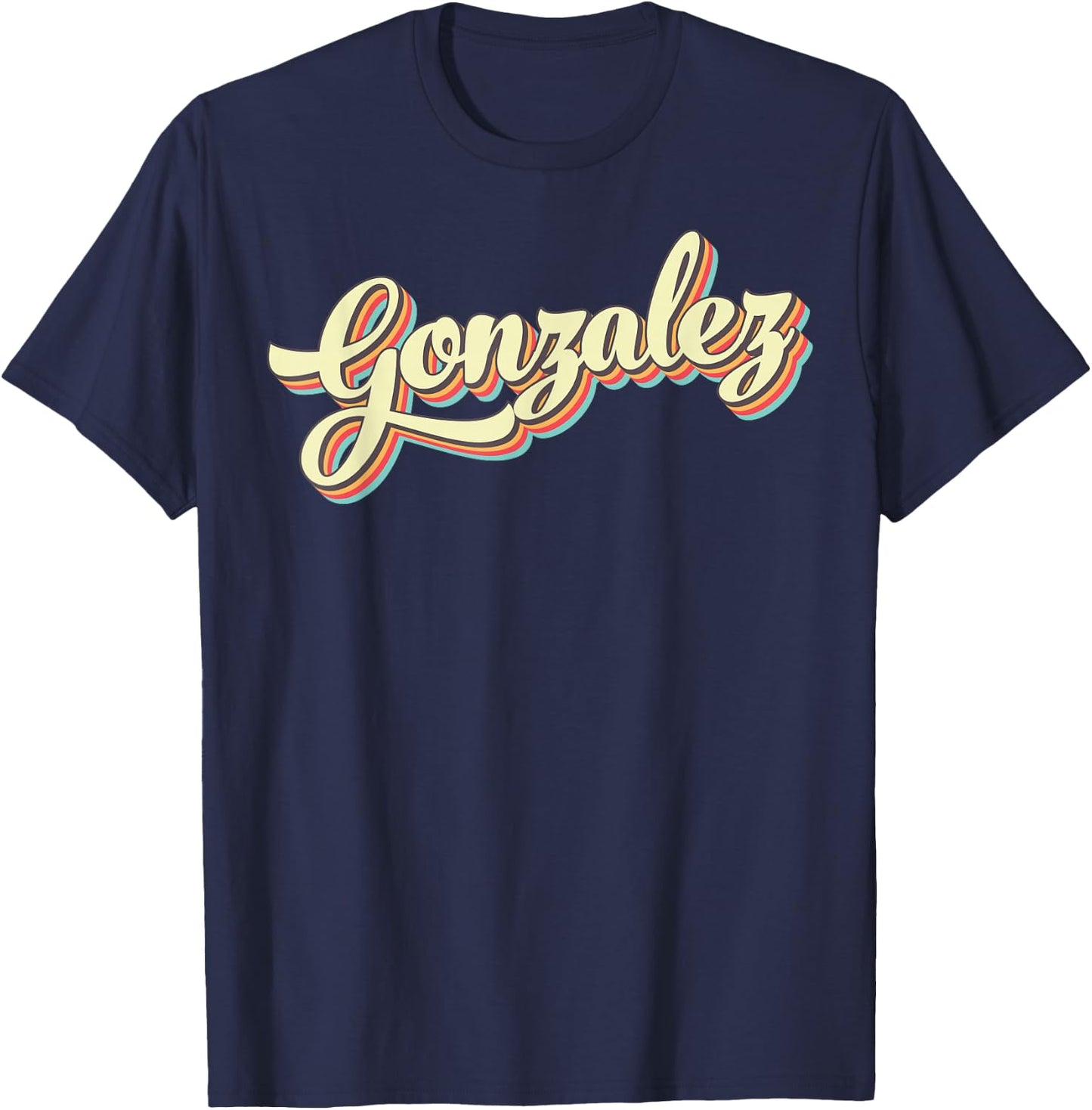 Gonzalez Retro Art Baseball Font Vintage T-Shirt - T-Shirt | Navy