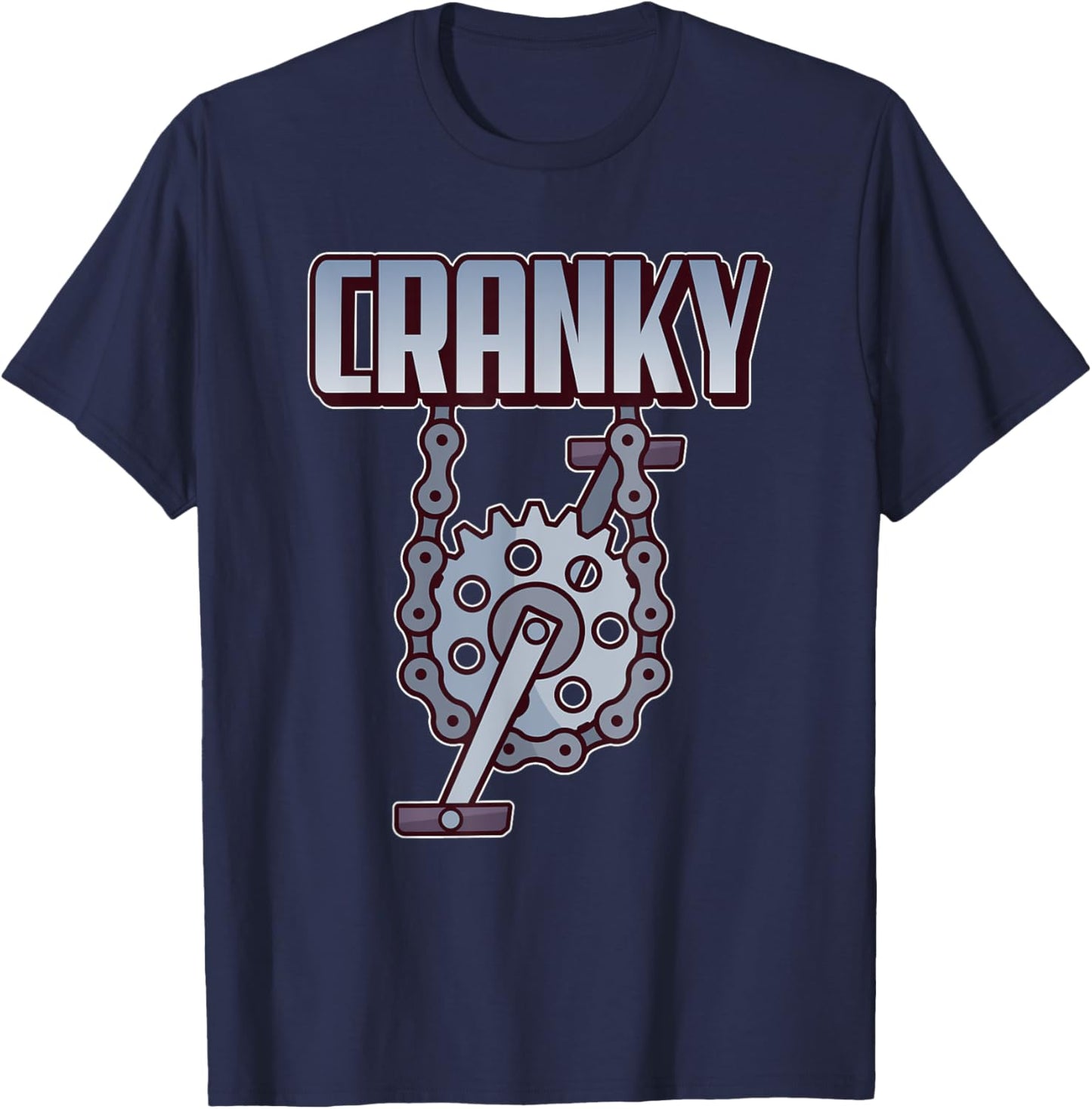 Funny Cranky Gift MTB Biker Bicycle Rider Cycling Lover T-Shirt - T-Shirt | Navy
