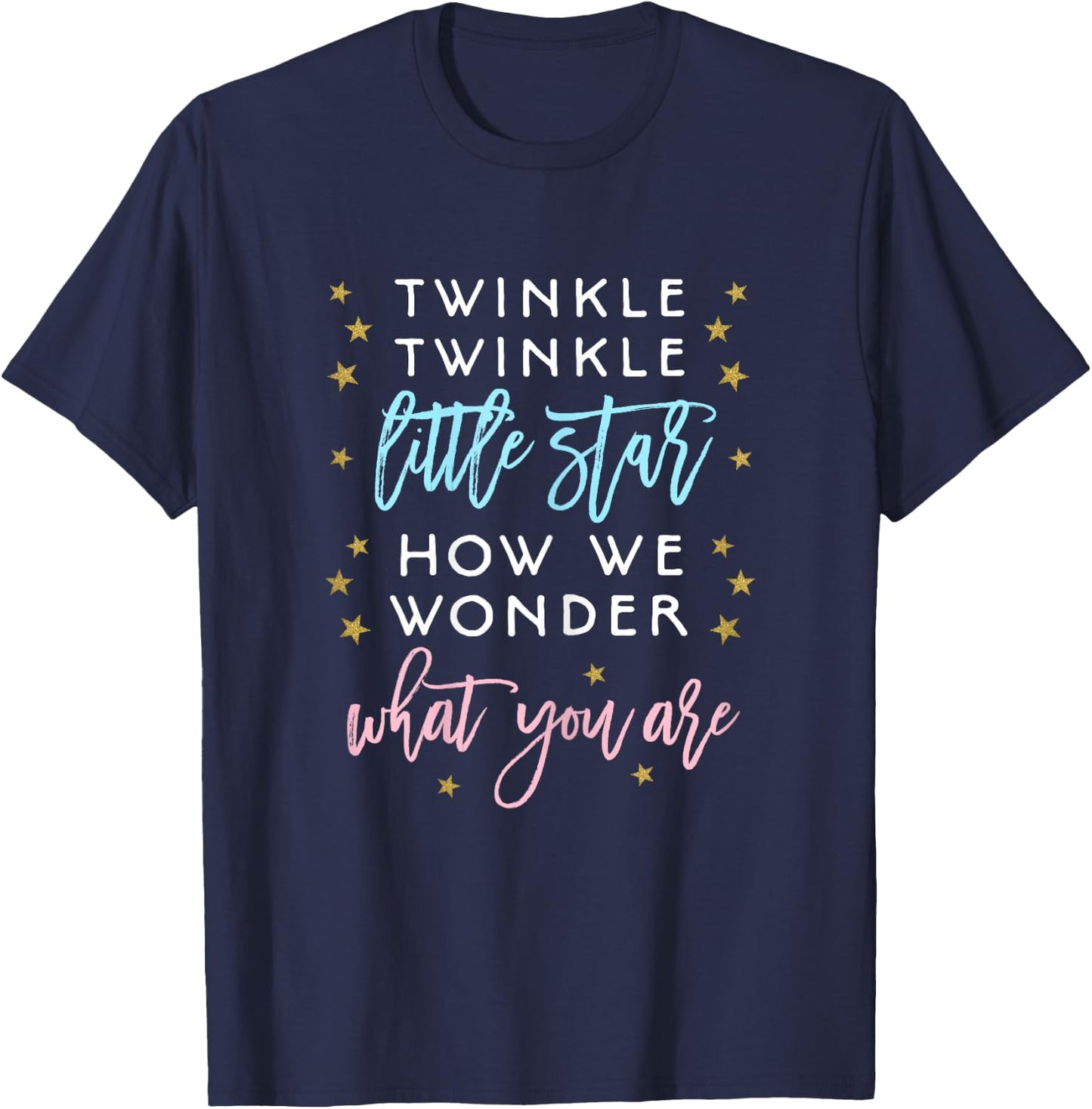 Twinkle Little Star Gender Reveal Shirt Baby Shower Gift T-Shirt - T-Shirt | Navy