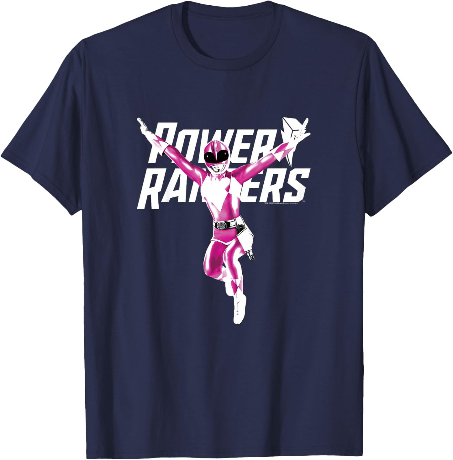 Power Rangers Big Pink Ranger Power Pose T-Shirt - T-Shirt | Navy