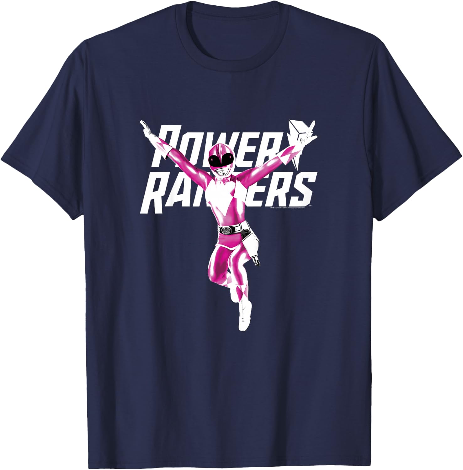 Power Rangers Big Pink Ranger Power Pose T-Shirt - T-Shirt | Navy