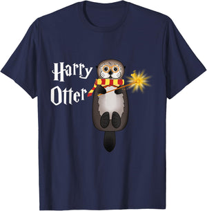 Otter Magic Wizard Funny Otter Harry T-Shirt - T-Shirt | Navy