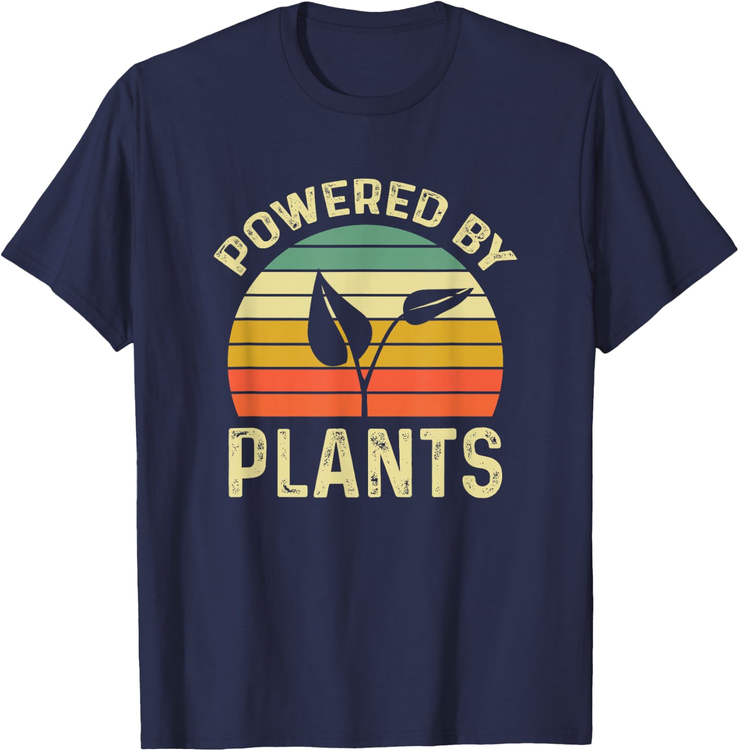 Vegan Plant Powered T-Shirt - T-Shirt | Navy
