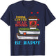 Drink Coffee Read Books Happy Bookworm Librarian Men T-Shirt - T-Shirt | Navy