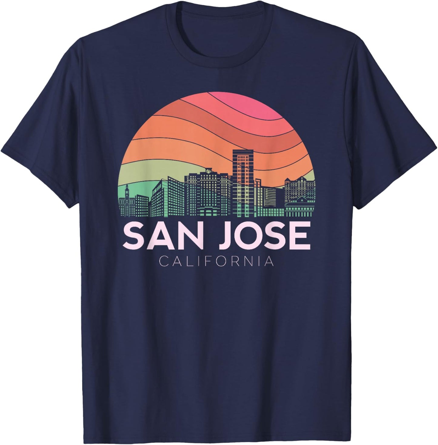 San Jose California USA Flag Nor Cal Bear Bay Area Tech City T-Shirt - T-Shirt | Navy