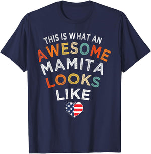 Funny This Is What An Awesome Mamita Looks Like T-Shirt - T-Shirt | Navy