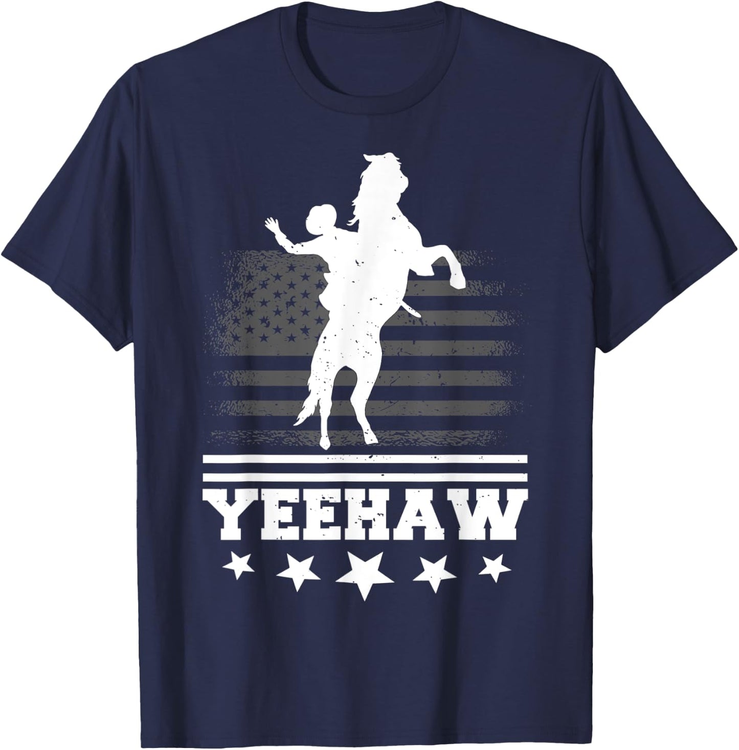 Yeehaw Cowboy Rodeo Horse Bull Riding Women Kids T-Shirt - T-Shirt | Navy